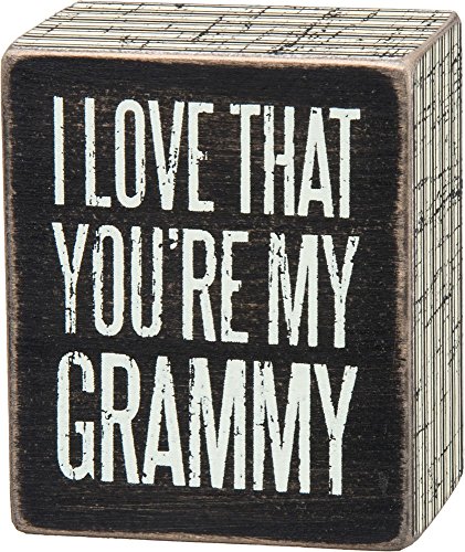Product Cover Primitives by Kathy Pinstripe Trimmed Box Sign, 2.5 x 3-Inches, Grammy