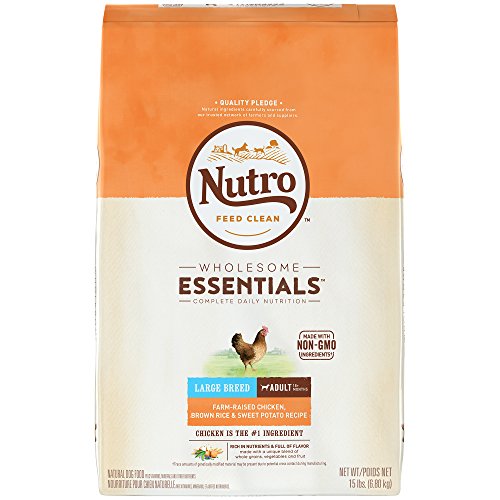 Product Cover NUTRO WHOLESOME ESSENTIALS Adult Large Breed Natural Dry Dog Food Farm-Raised Chicken, Brown Rice & Sweet Potato Recipe, 15 lb. Bag