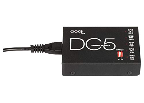 Product Cover CIOKS DC5 Link 9V / 12V / 18V DC Universal Power Supply with 5 Isolated Outputs and 10 Flex Cables for Effect Pedals - Compatible with Temple Audio and Pedaltrain Nano / Mini / Metro Pedalboards