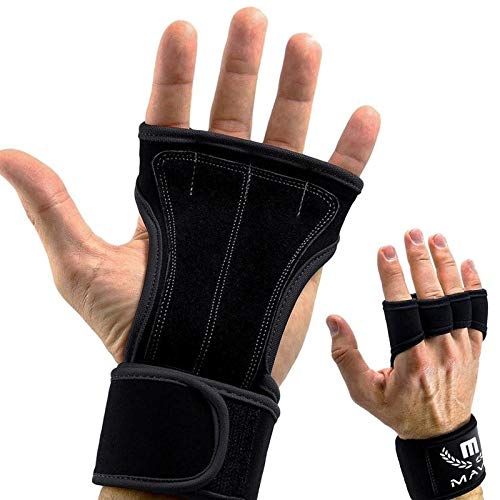 Product Cover Mava Sports Leather Padding Gloves Cross Training Gloves with Wrist Support for WODs,Gym Workout,Weightlifting & Fitness-Leather Padding, No Calluses-Suits Men & Women-Weight Lifting