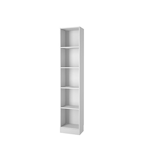 Product Cover Tvilum 7177549 Element 5 Shelf Narrow Bookcase, White