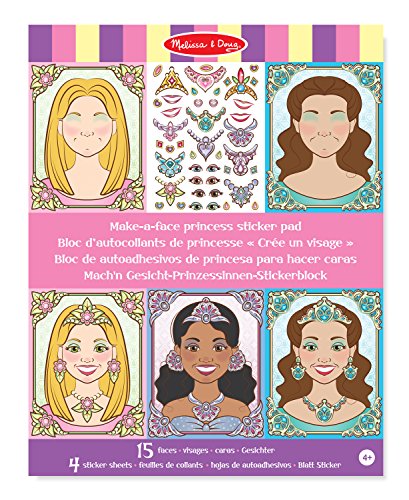 Product Cover Melissa & Doug 19433 Make-a-Face Sparkling Princesses Sticker Pad, 15 Faces, 4 Sticker Sheets