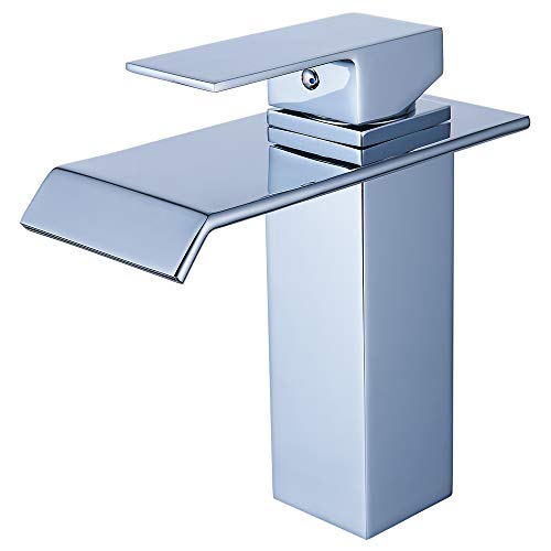 Product Cover Yodel Single Handle Waterfall Bathroom Vanity Sink Faucet (Chrome)