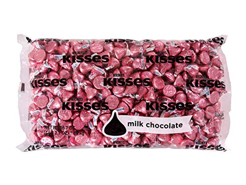 Product Cover HERSHEY'S KISSES Valentines Chocolate Candy, Pink Foils, Bulk Candy, Valentine's Decorations, 66.7oz