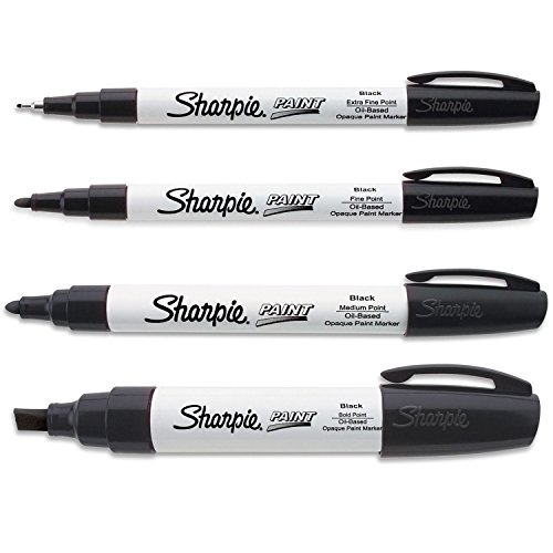 Product Cover Sharpie Paint Marker Oil Based Black All Sizes Kit X-Fine, Fine, Medium Bold