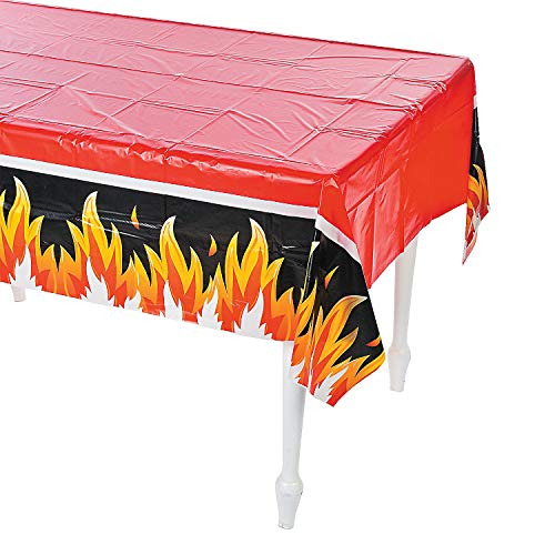 Product Cover Fire Heroes Disposable Table Cloth (9 feet long) Firefighter Party Supplies