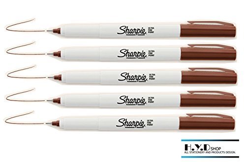 Product Cover Sharpie ultra fine point permanent markers brown color / 5 Pcs. of Set