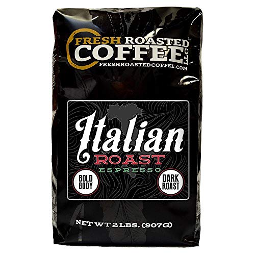 Product Cover Fresh Roasted Coffee LLC, Italian Roast Espresso Coffee, Artisan Blend, Dark Roast, Bold Body, Whole Bean, 2 Pound Bag