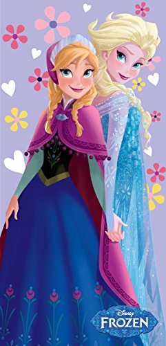 Product Cover Disney Frozen Elsa and Anna Fiber Reactive Beach Towel 30x60 Inches - Purple by SLHF