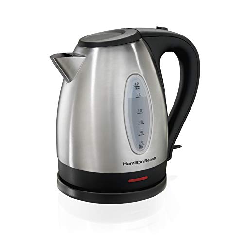 Product Cover Hamilton Beach Electric Tea Kettle, Water Boiler & Heater, 1.7 L, Cordless, Auto-Shutoff and Boil-Dry Protection, Stainless Steel (40880)