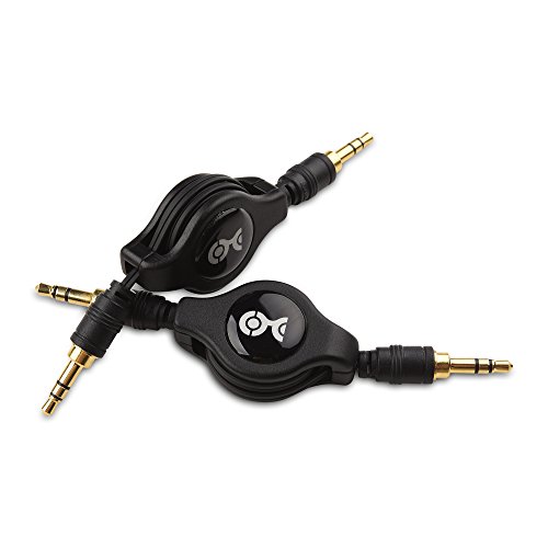 Product Cover Cable Matters 2-Pack Gold-Plated Retractable Aux Cable - 2.5 Feet