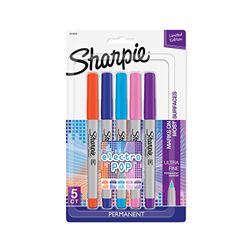 Product Cover Sharpie Permanent Markers, Ultra Fine Point, Assorted 2015 Colors, 5-Count