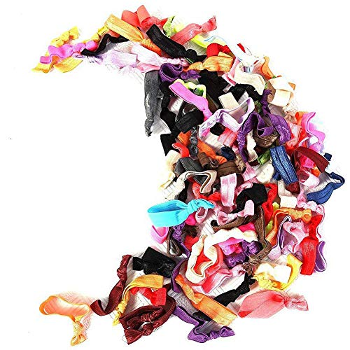Product Cover Susufaa 100 Pcs / Lot Candy Color Ribbon Ponytail Holder Yoga Twist Elastic Band or Hair Ties Hair Accessories