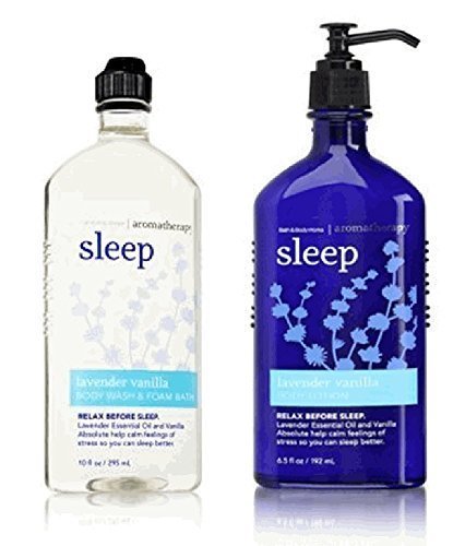 Product Cover Bath & Body Works Aromatherapy Sleep - Lavender + Vanilla Body Lotion, 6.5 Fl Oz + Body Wash & Foam Bath, 10 Fl Oz