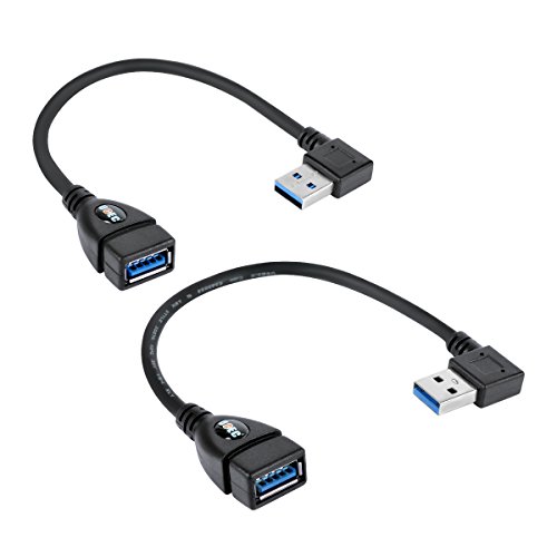 Product Cover UCEC SHORT SuperSpeed USB 3.0 Extension Cable - A Left & Right Angle - Male to Female - Pack of 2