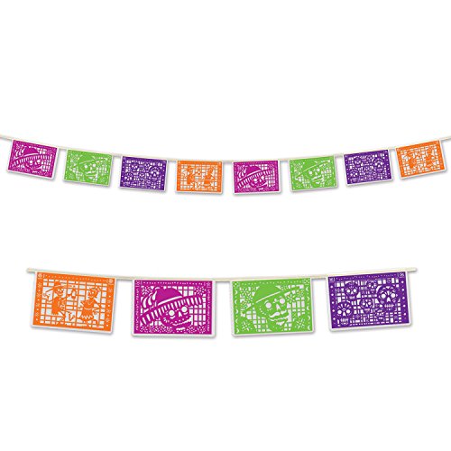 Product Cover Beistle Day Of The Dead Picado Banner, 8 by 12-Feet, Multicolor