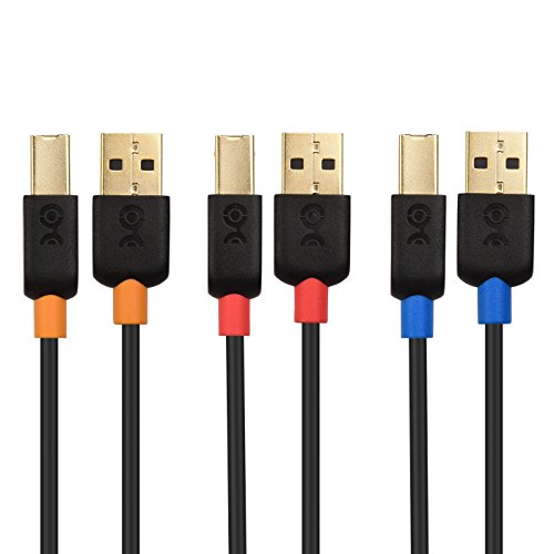 Product Cover Cable Matters 3-Pack USB 2.0 A to B USB Printer Cable - 3 Feet
