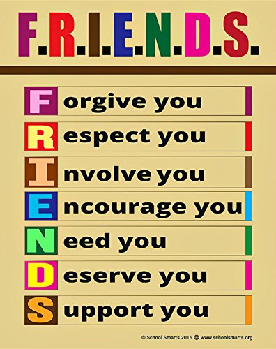 Product Cover Teach Friendship Anti-Bullying Kindness and Respect to Children with Fully Laminated, Durable Material Rolled and Sealed in Plastic Poster Sleeve for Protection. 17x22