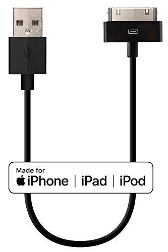 Product Cover [Apple MFi Certified] HomeSpot 8 inches (20 Centimeters) 30 Pin Compatible USB Cable, Compatible with iPhone 4, iPhone 4S, iPad 1/2/3, iPod Touch, iPod Nano, 8 inch/20 cm (Black)