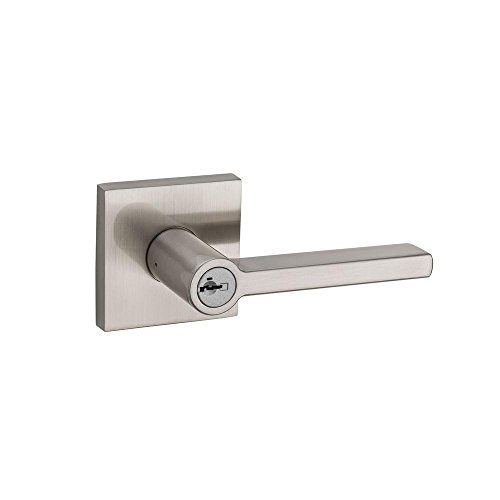 Product Cover Kwikset 156HFL SQT 15 SMT CP Halifax Satin Nickel Entry Lever Featuring SmartKey