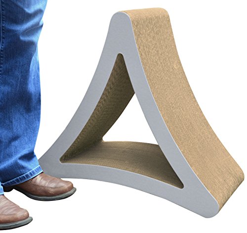 Product Cover PetFusion 3-Sided Vertical Cat Scratching Post (Large Size, Warm Gray). [Multiple Scratching Angles to Match Your Cat's Preference]