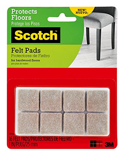 Product Cover Scotch Brand SP844 051141412290 Scotch Felt, Square, Beige, 1 in. x 1 in, 16 Pads/Pack (SP844-NA)