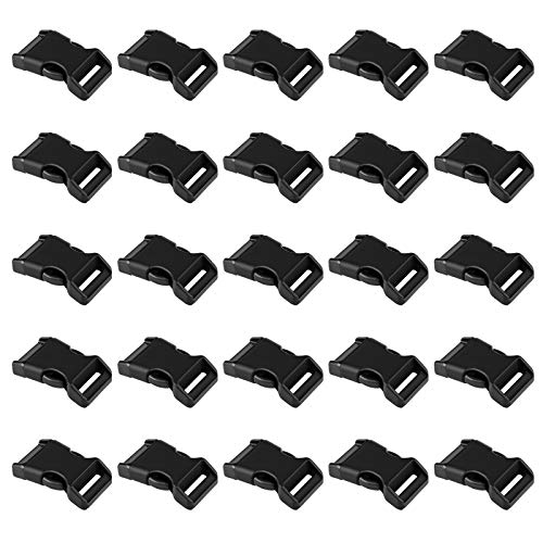 Product Cover LIHAO 50 PCS 5/8'' Black Contoured Side Release Plastic Buckles