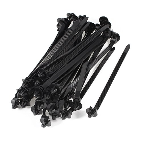 Product Cover uxcell Nylon Umbrella Wing Push Mount Cable Tie, 167mm x 6.5mm, 40 Pcs, Black