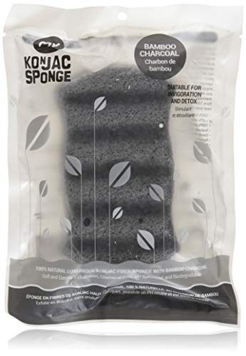 Product Cover MY Konjac Sponge All Natural Fiber Body Sponge with Activated Bamboo Charcoal. Excellent for Invigoration & Detox. Leaping Bunny Cruelty Free and The Vegan Society approved.