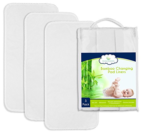 Product Cover Best NON-SLIDE Bamboo Changing Pad Liners - 3-Pack, Thicker & Highest Quality Fabric - 26.5
