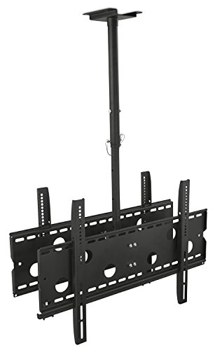 Product Cover Mount-It Dual TV Ceiling Mount Rotating and Tilting Double TV Ceiling Mount for Samsung, Sony, LG, Sharp,Vizio, Haier, Toshiba, Sharp, Element, 32, 40, 42, 48, 50, 55, 60, 65, 70, 75 Inch TVs,Black
