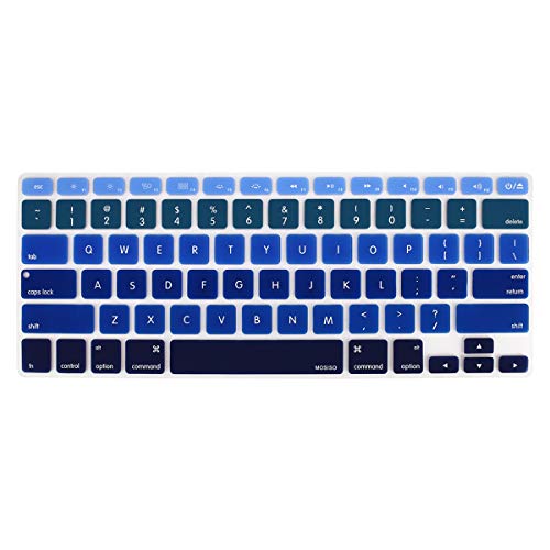Product Cover MOSISO Pattern Keyboard Cover Compatible with MacBook Pro 13/15 inch(with/Without Retina Display,2015 or Older Version),Older MacBook Air 13 inch (A1466/A1369,Release 2010-2017), Mix Ombre Blue