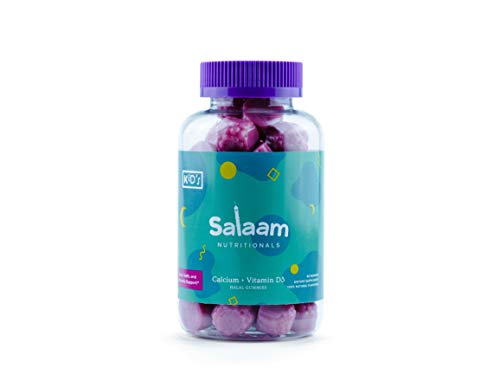 Product Cover Salaam Nutritionals Halal Calcium + Vitamin D Gummies - Bone Support for Kids and Adults -Vegetarian, Kosher, Gluten, Dairy, Nut Free (60 Count)