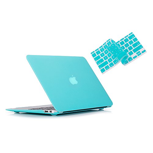 Product Cover Ruban MacBook Air 13 Inch Case - Fits Previous Generations A1466 / A1369 (Will Not Fit 2018 MacBook Air 13 with Touch ID), Slim Snap On Hard Shell Protective Cover and Keyboard Cover,Turquoise