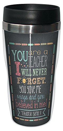 Product Cover Tree-Free Greetings 78218 Jo Moulton Teacher Thanks Travel Mug, Stainless Lined Coffee Tumbler, 16-Ounce - Gift for Teacher Appreciation Week Day