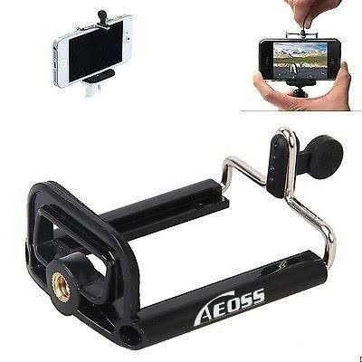 Product Cover Aeoss Camera Stand Clip Bracket Holder Tripod Monopod Mount Adapter for Mobile Phone (Black)