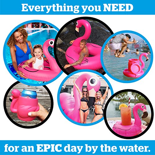 Product Cover BigMouth Inc Pink Flamingo Pool Float, Inflates to Over 4ft. Wide, Funny Inflatable Vinyl Summer Pool or Beach Toy, Patch Kit Included