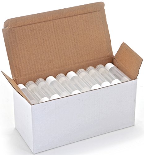 Product Cover 50 New, High Quality, Clear, Empty, 5.5 ml Lip Balm Tubes with White Caps