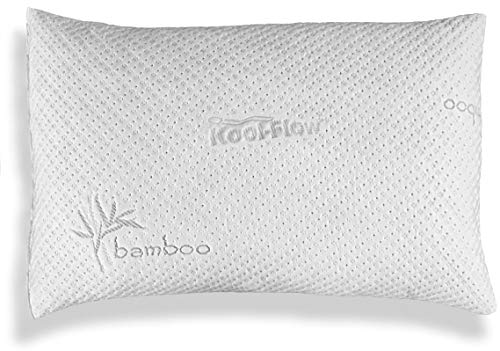 Product Cover Queen : Hypoallergenic Pillow - Bamboo Shredded Memory Foam Pillow - Kool-Flow Micro-Vented Bamboo Cover, Dust Mite Resistant & Machine Washable Makes It The Best Pillow For Sleeping - Stop Neck Pain (Queen)