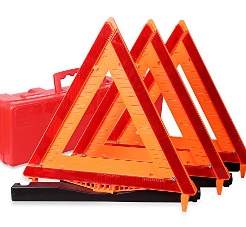 Product Cover Cartman Warning Triangle DOT Approved 3PK, Identical to: United States FMVSS 571.125, Reflective Warning Road Safety Triangle Kit