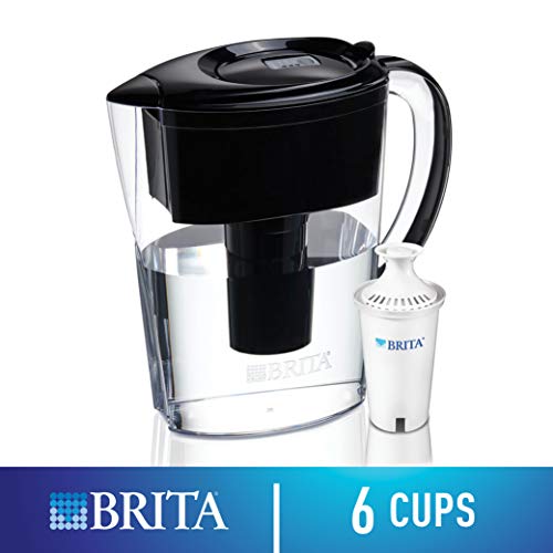 Product Cover Brita Space Saver Water Filter Pitcher with 1 Standard Filter, Black, 6 Cup - 60258360363