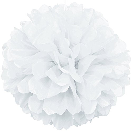 Product Cover Lightingsky 10pcs DIY Decorative Tissue Paper Pom-poms Flowers Ball Perfect for Party Wedding Home Outdoor Decoration (10-inch Diameter, White)