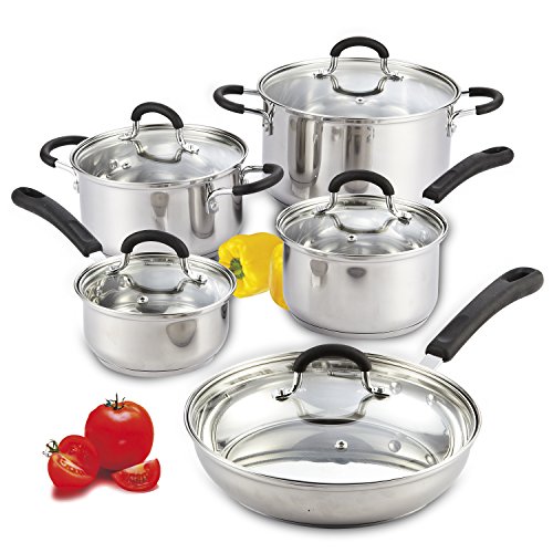 Product Cover Cook N Home 10-Piece Stainless Steel Cookware Set
