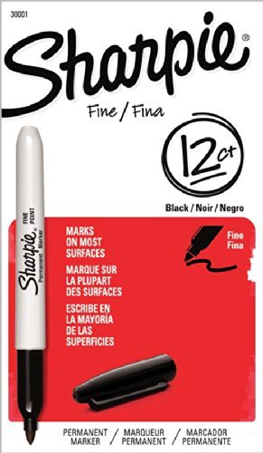 Product Cover Sharpie Permanent Marker, Fine Point, Black (30101) (12 Markers)