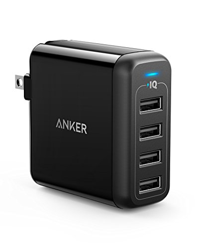 Product Cover Anker PowerPort 4 40W 4-Port Foldable Plug USB Wall Charger for Smartphones (Black)
