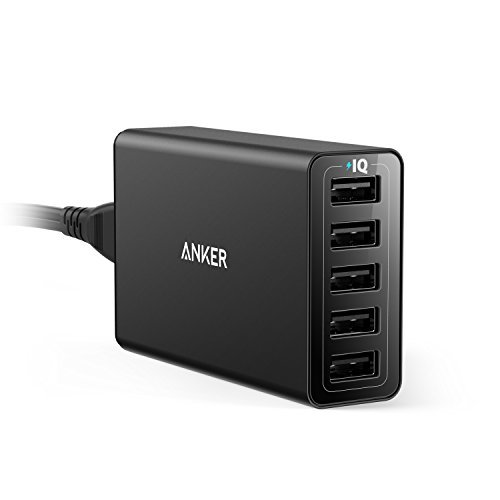 Product Cover Anker 40W 5-Port USB Wall Charger, PowerPort 5 for iPhone XS / XS Max / XR / X / 8 / 7 / 6 / Plus, iPad Pro / Air 2 / mini, Galaxy S9 / S8 / Edge / Plus, Note 8 / 7, LG, Nexus, HTC and More