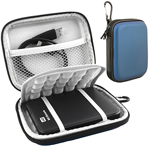 Product Cover Lacdo Waterproof Hard EVA Shockproof Carrying Case Pouch Bag for Western Digital WD My Passport Studio Ultra Slim Essential WD Elements SE Portable 500GB 1TB 2TB For Mac USB 3.0 Portabl 2.5 inch External Hard Drive HDD with Auto Backup (Blu