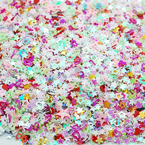 Product Cover Colorful Manicure Glitter Confetti 1.8oz/50g Mixed Shapes Size 3mm Great for Party Décor, DIY Crafts, Premium Nail Art Etc..
