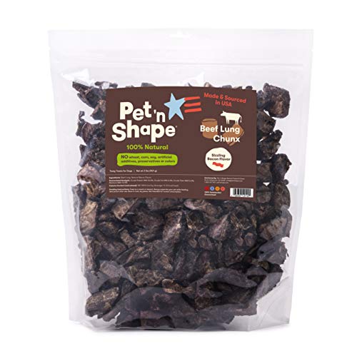 Product Cover Pet 'n Shape Beef Lung Dog Treats - Made and Sourced in The USA - All Natural Healthy Treat, Bacon, 2 Lb