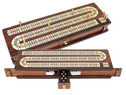 Product Cover House of Cribbage - Continuous Cribbage Board / Box Inlaid in Rosewood / Maple 12